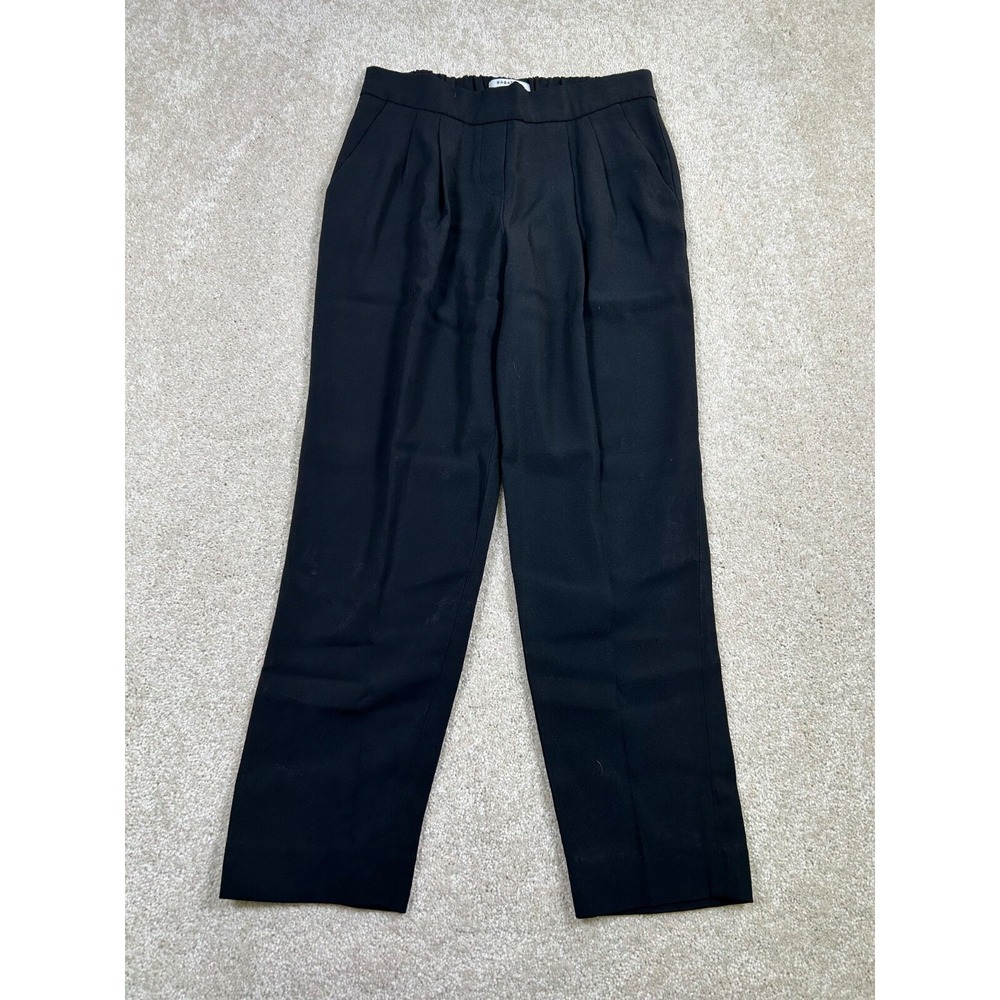 Artizia Babaton Cropped Pants Womens Sz 0 Black Pleated Pull On Corportate Goth